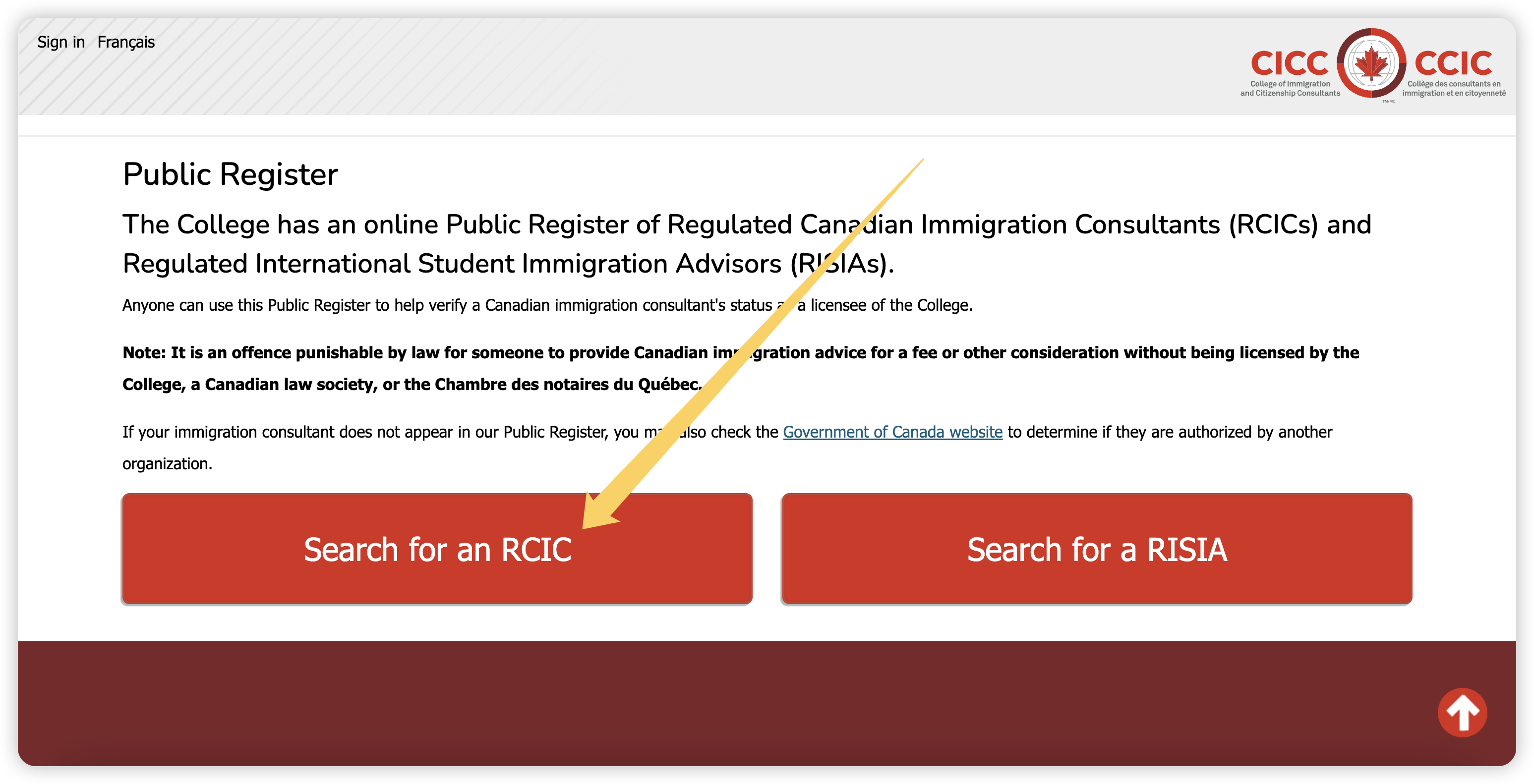 find RCIC Step 2